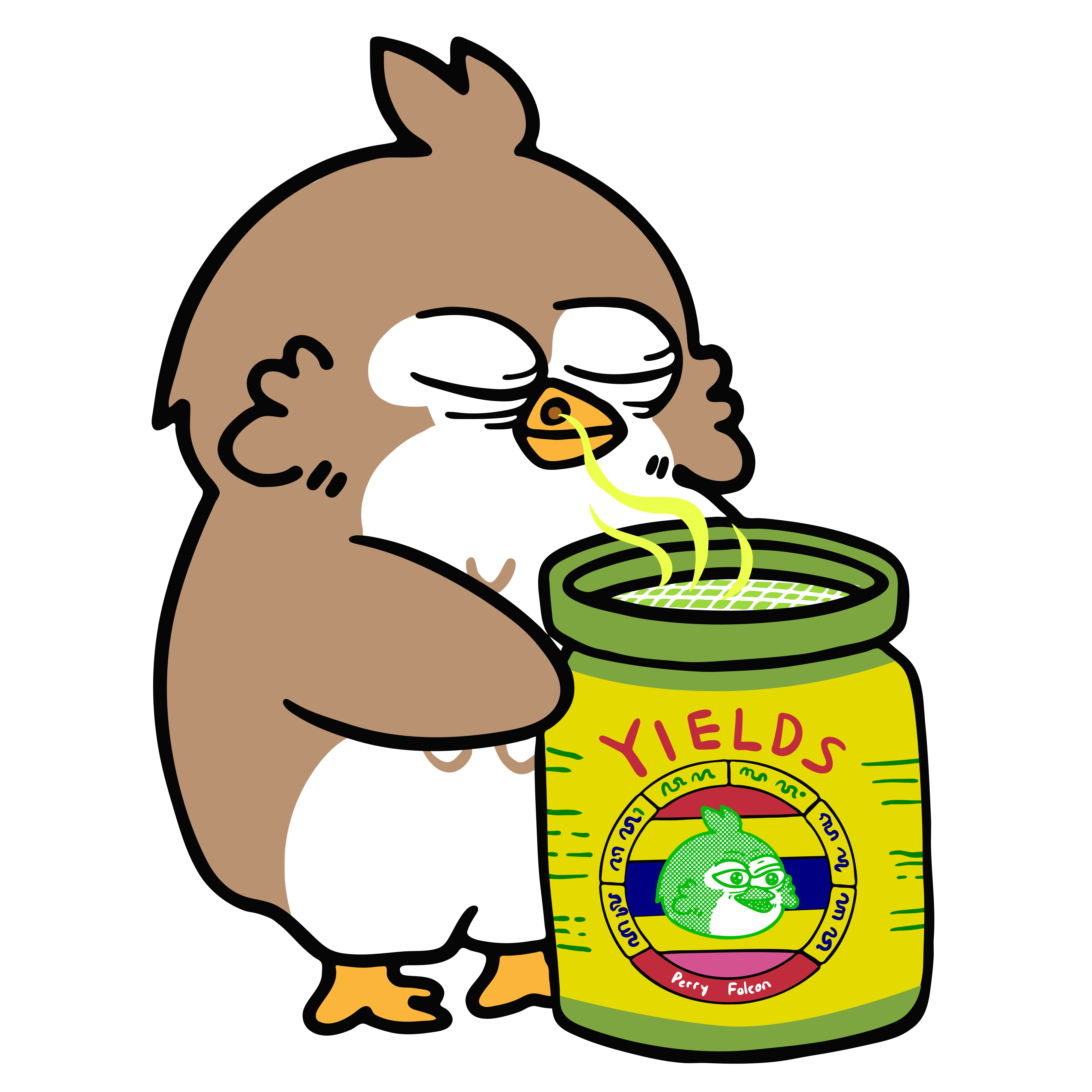 Perry using an inhaler